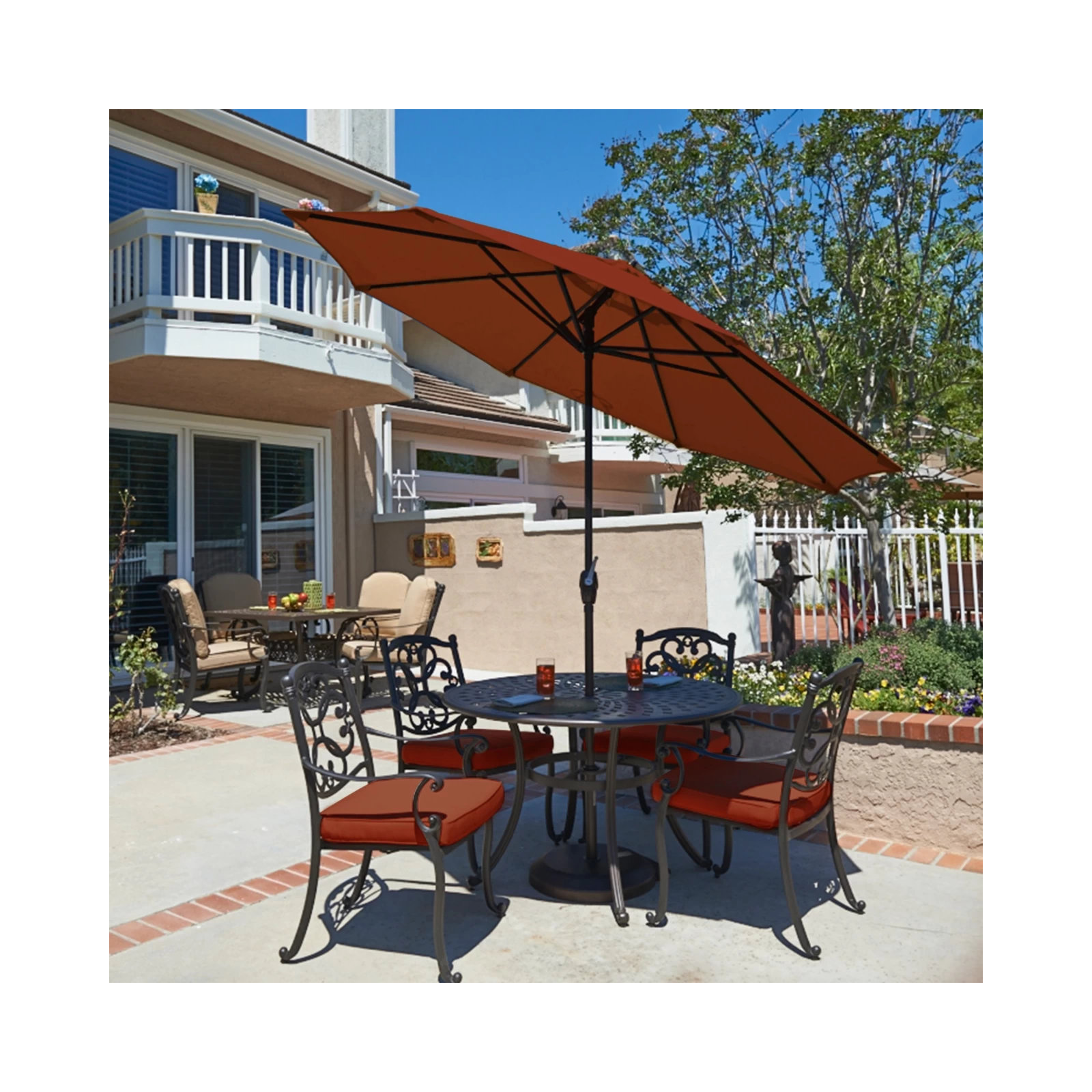 Stevie 108'' Outdoor Umbrella, Terracotta- Olefin