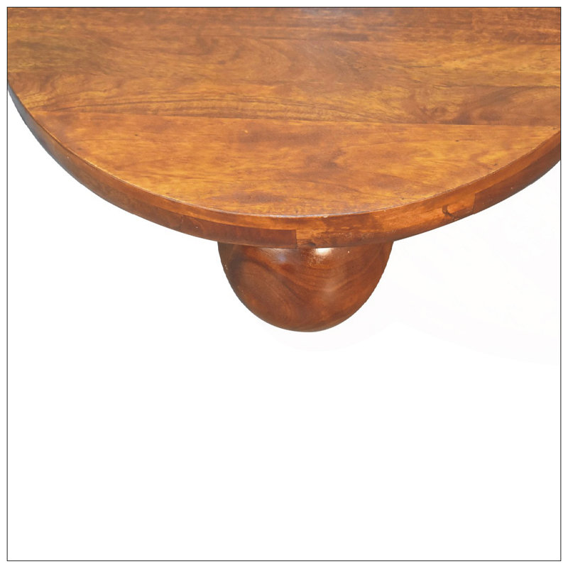 Solid Wood Chestnut Central Ball Table, Brown