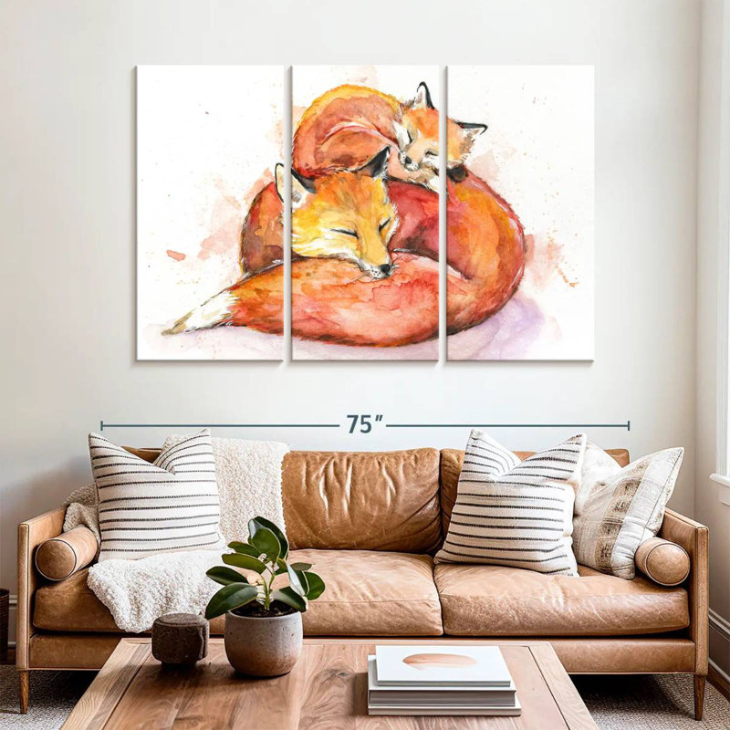 Brampt Foucault's Foxes, 42" H x 65" W