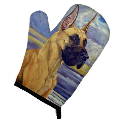 Grand danois à la plage Oven Mitt