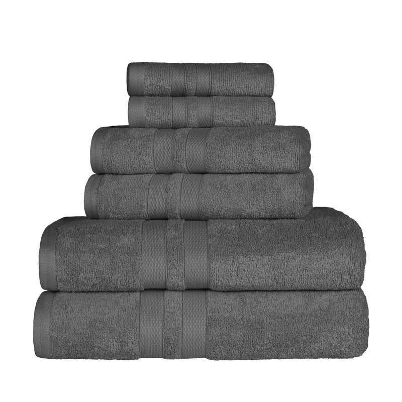 Ensemble de serviettes 100% coton Amoy, Gris anthracite