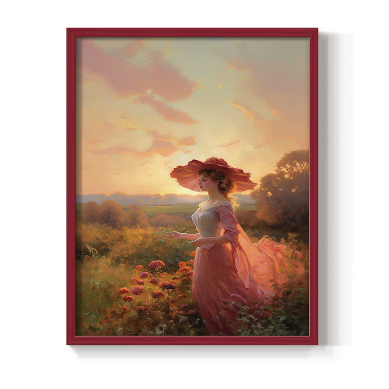 «WOMEN Series DCCDXLII», reproduction encadrée - bois massif, H 30 po x l 24 po, Rouge