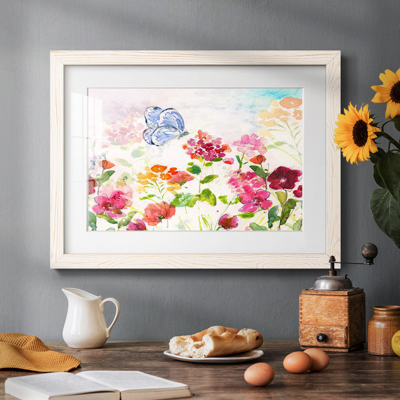 «Summer Garden Butterfly», impression sur papier, Blanc, H 14 po x l 20 po x P 1,5 po