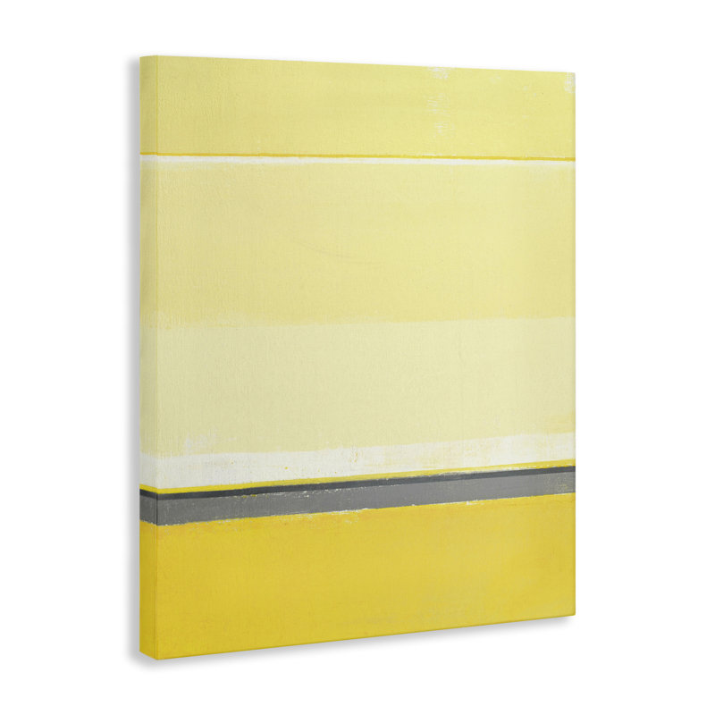 Art mural jaune sur toile flottant abstrait jaune par Incado, H 48 po x l 36 po