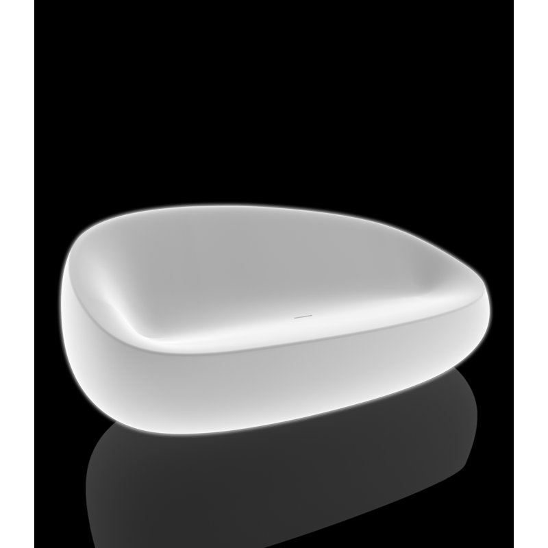 Corded White LED Stone Patio Sofa
