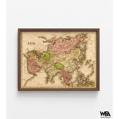 «Asia 1835, Asian Inspired Decor», affiche de décor asiatique rétro, maison asiatique, reproduction d'art, carte antique d'Asie, pays d'Asie, art mural