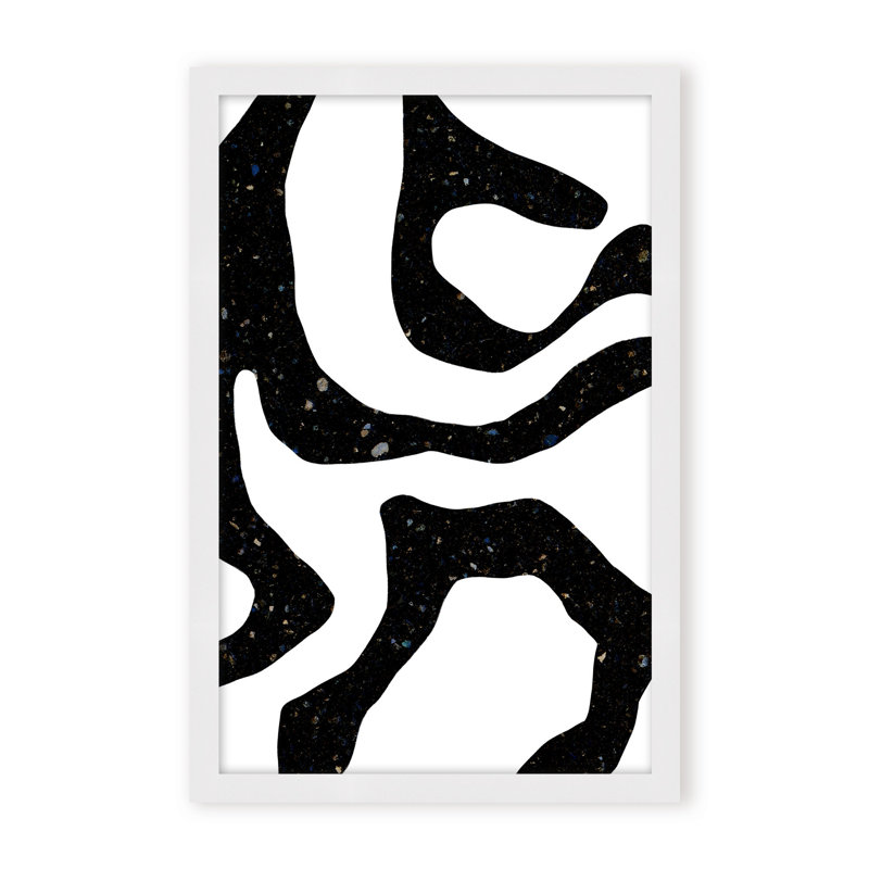Abstract Black Gems by  - Picture Frame Painting on Paper, Black, 24" H x 16" W x 1.125" D, Framed Print