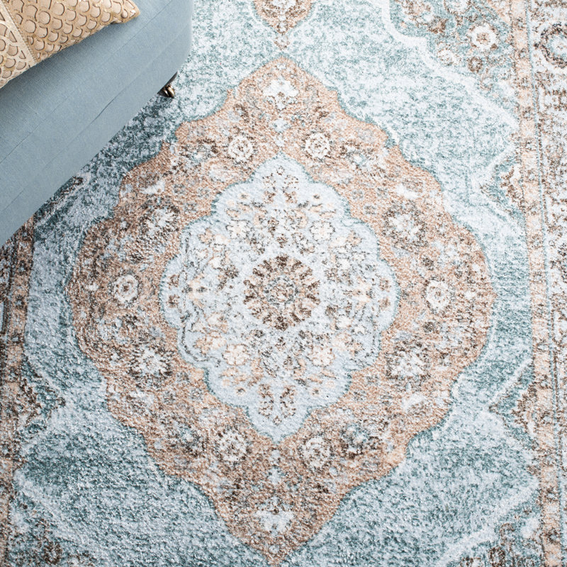 Algona Oriental Handmade Tufted Sage/Green Area Rug, Square 6'
