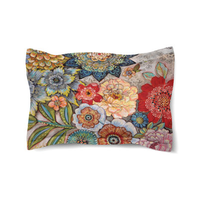 Boho Bouquet Cotton Pillow Sham