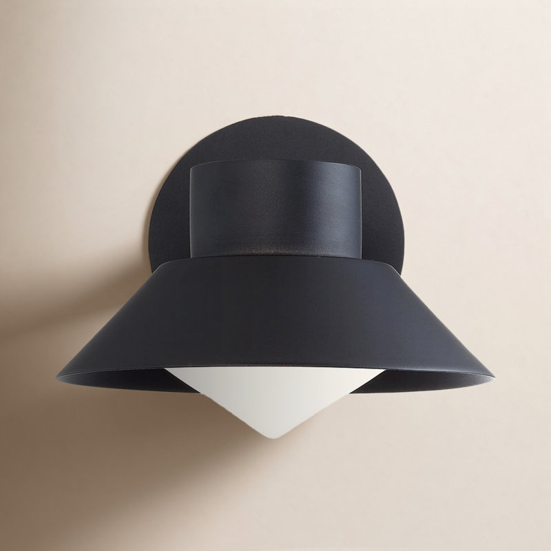 Oslo LED Outdoor Armed Sconce, Black, 6.5" H x 8" W x 9" D