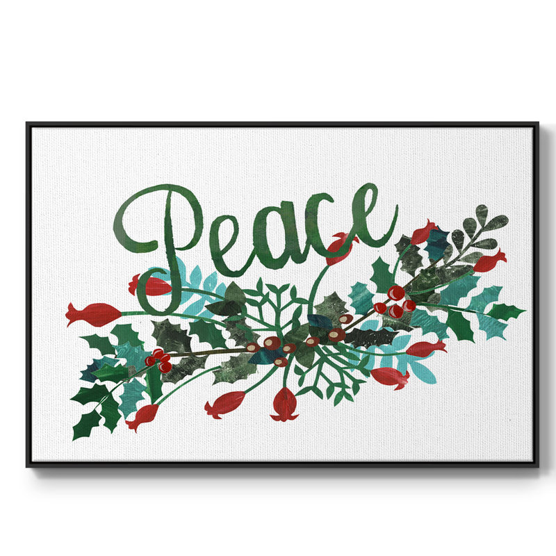«Cut Wreath Christmas II», reproduction sur toile, H 17 po x l 25 po x P 2 po, Noir