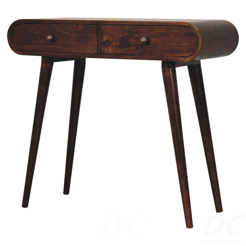 Console en bois massif et noyer californien, Brun