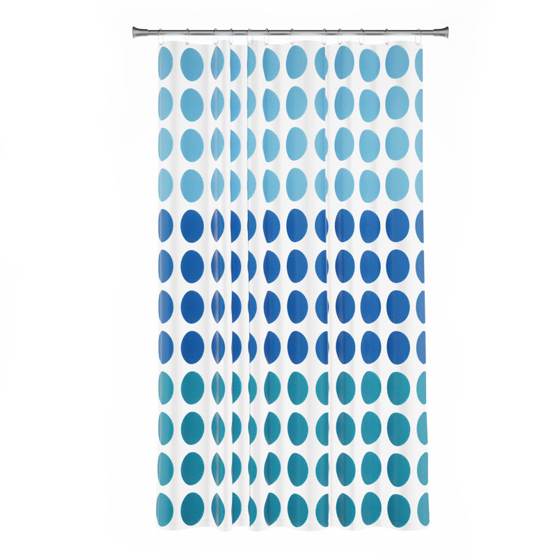 Trina Dot PEVA Single Shower Curtain and Hooks Set