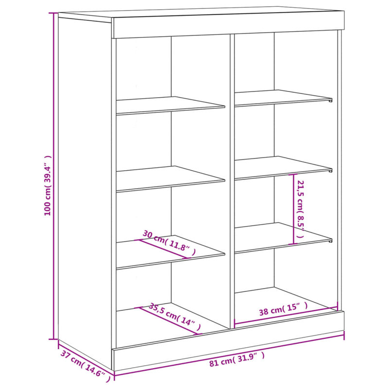 Basiliso 100cm H x 81cm W Standard Bookcase, Concrete Grey