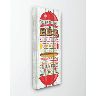 " Grill BBQ Kitchen Yard Wood Textured Word Design "