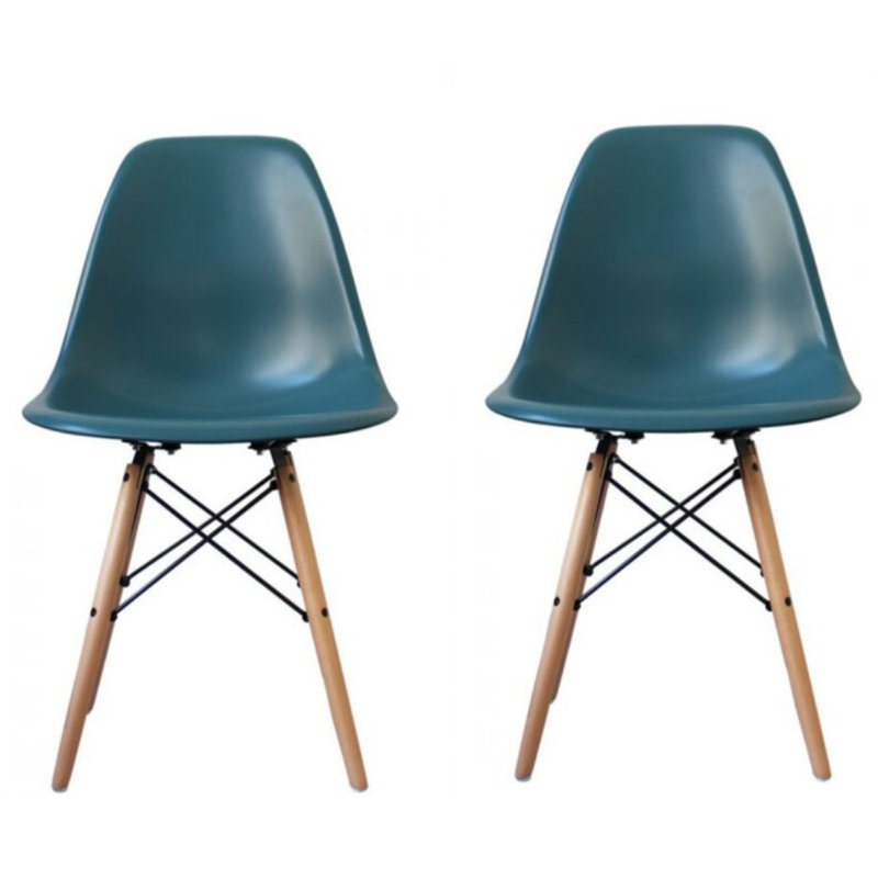 19'' H Side Chair, Peacock, Natural