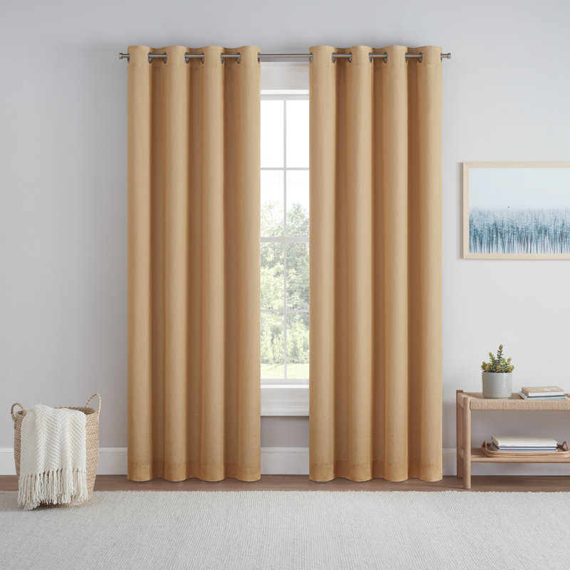 Blackout Curtain Single Panel, Gold, 50" W x 63" L
