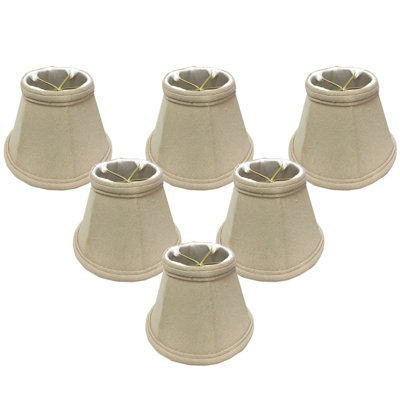 abat-jour en lin de style candélabre H 4,25 po (attache) en beige