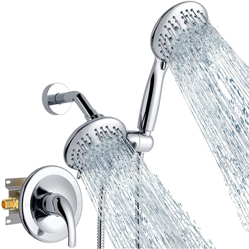 Système de douche complet avec valve brute, Chrome poli