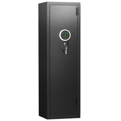 2-3 Gun Safe, Biometric Fingerprint Gun Safe, Large Long Gun Safe For Shotguns, Quick Access Gun Cabinet With Led Light Removable Shelf And Gun Racks