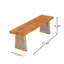 Outdoor Acacia Wood Bench(Set Of 2),Teak Finish+ Brown Wicker-1992824230-1992824228