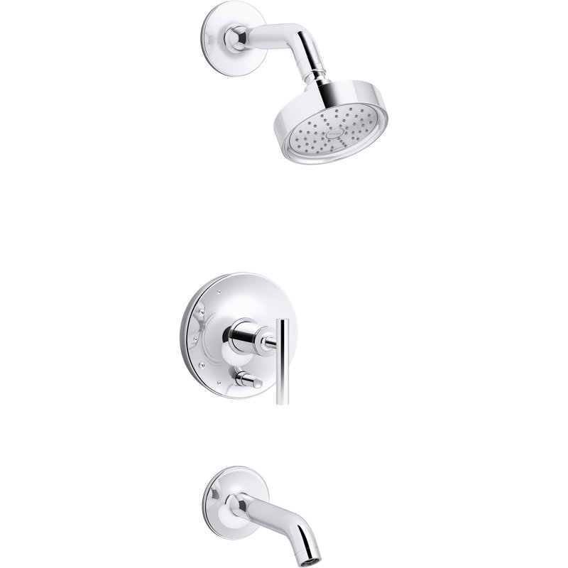 Purist Tub and Shower Faucet, Polished Chrome, Cross