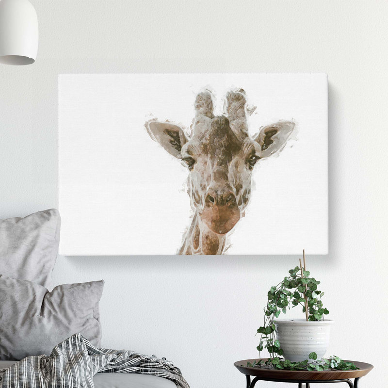 Curious Giraffe in Abstract - Wrapped Canvas, 35cm H x 50cm W x 3cm D