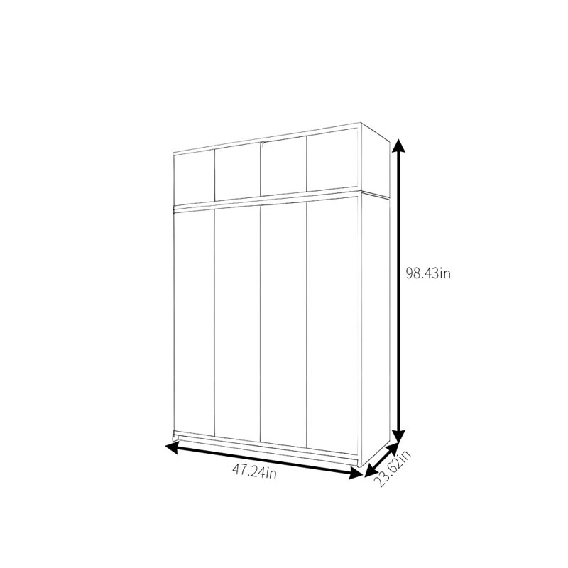 Garde-robe classique simple, H 98,43 po x l 47,24 po x P 23,62 po