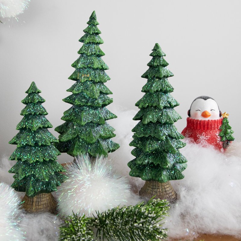 Tree Christmas Tabletop Decoration, 9.5'' H x 3.5'' W x 3.5'' D