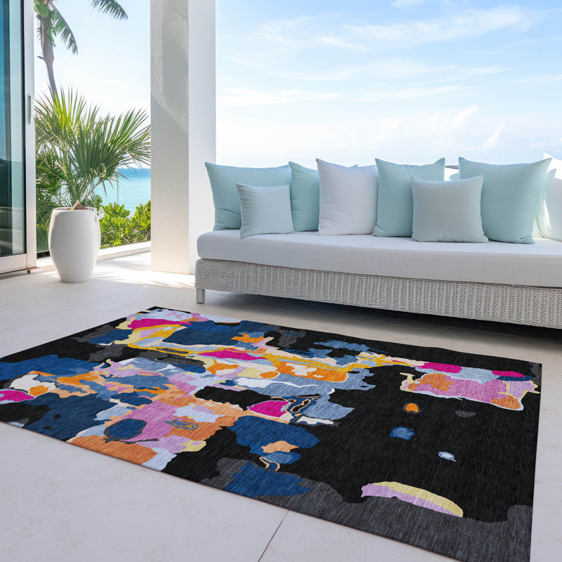  Tapis intérieur / extérieur lavable à la machine Chayden ACN1028, Rectangle 5 pi x 7 pi 6 po