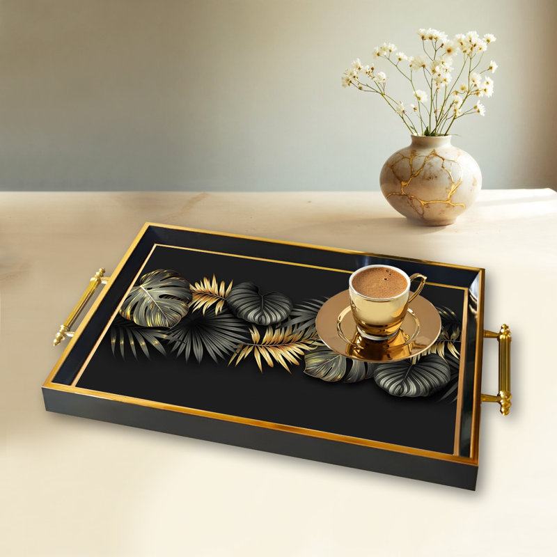 Elegant Glass Tray, 19.7 x 11.4 x 1.4 inches | 100% Durable Glass Construction | Easy to Clean with Damp Cloth | Ideal for Serving, Decorative Display, and Organizing | Stylish Addition to Home Décor