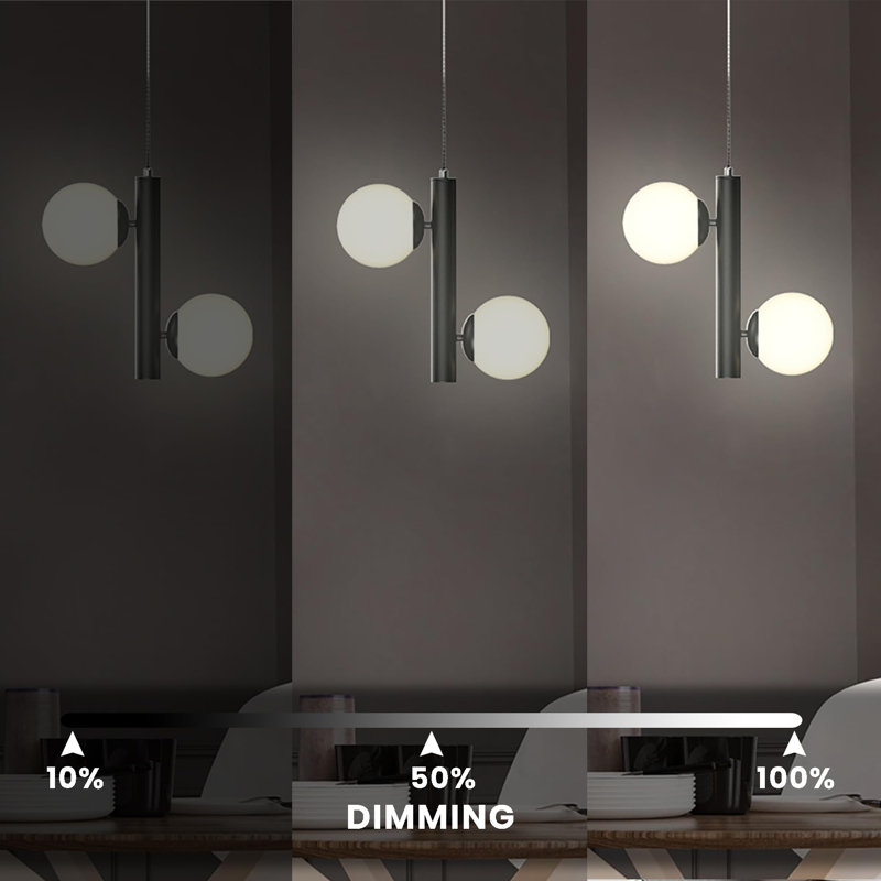 Luminaire suspendu linéaire moderne à 2 lumières à DEL