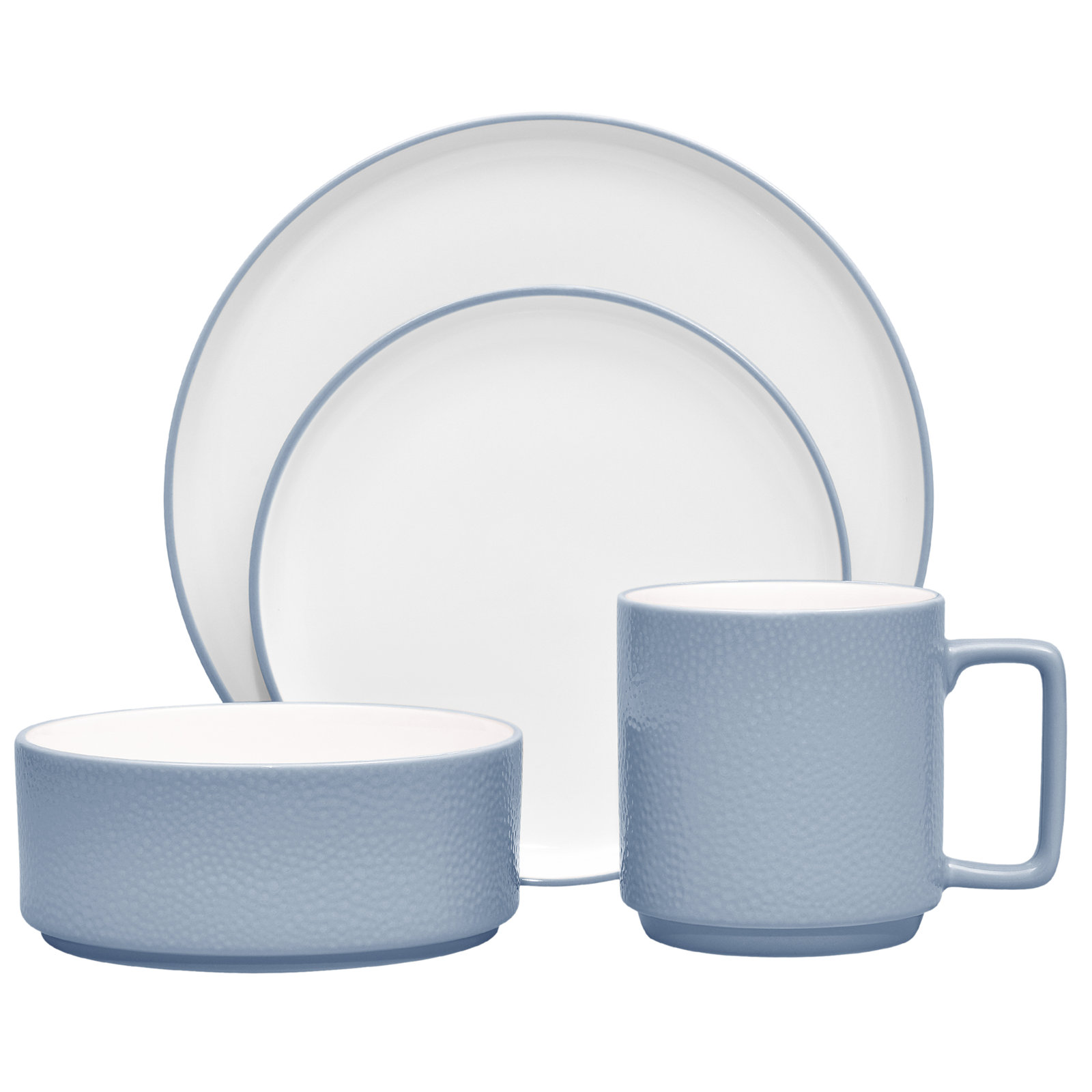 Noritake Colortex Stone 4-Piece Place Setting, Service for 1, Aqua