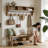 Farmhouse Solid Wood Entryway Shoe Bench, 2-Tier Storage Bench With Lower Storage Shelf For Entrance, Entry Way