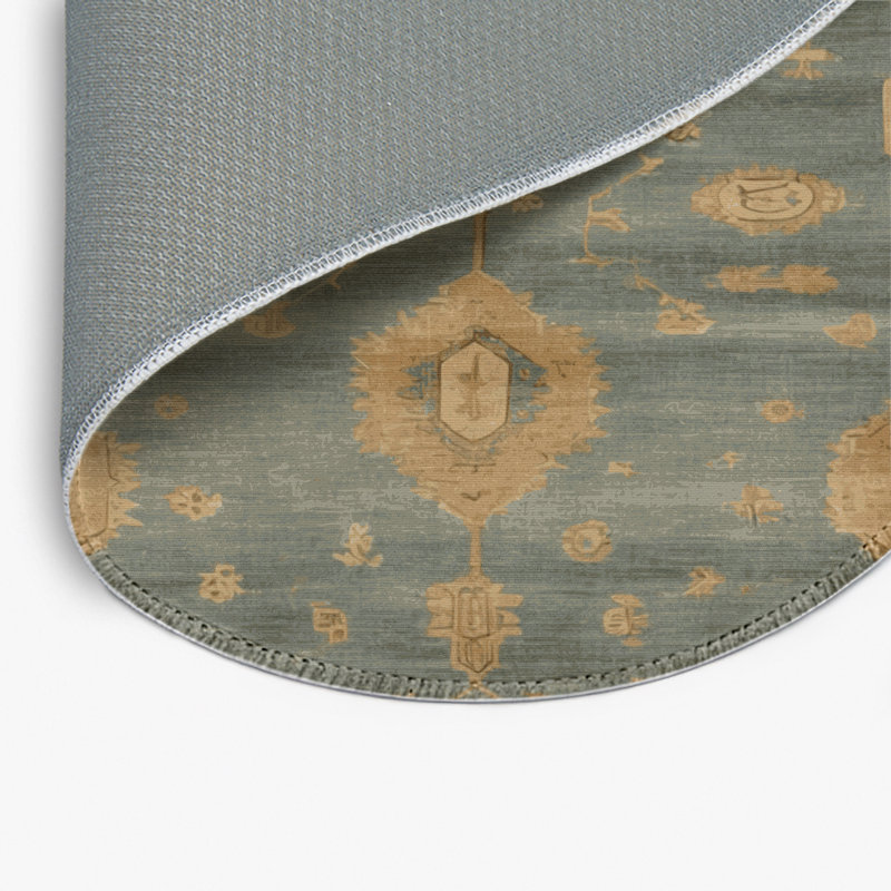Overdyed Brown Indoor and Outdoor Area Rug, Round 5'