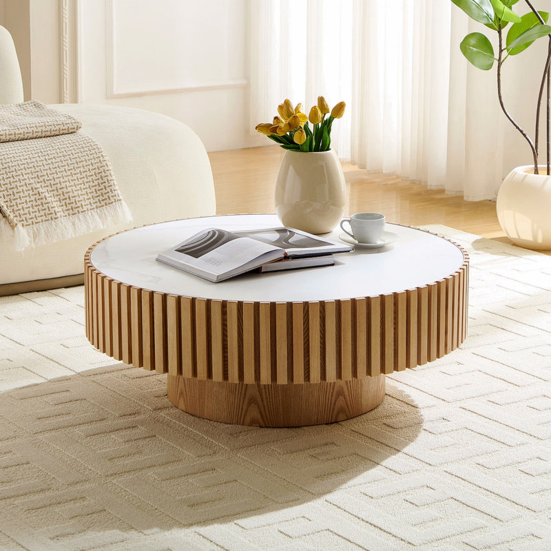 Table basse Nesting, Brun, Blanc