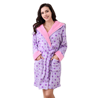 Niangua Fleece Girl / Woman+ Above Knee Bathrobe with Pockets and Hood