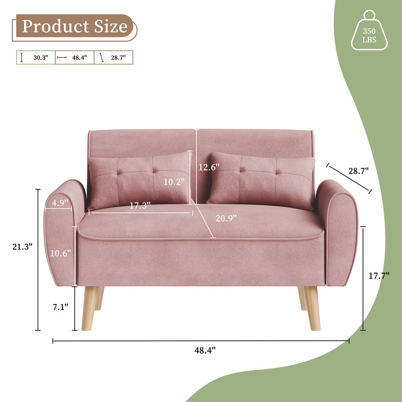 Bergthold Upholstered Armchair, Pink