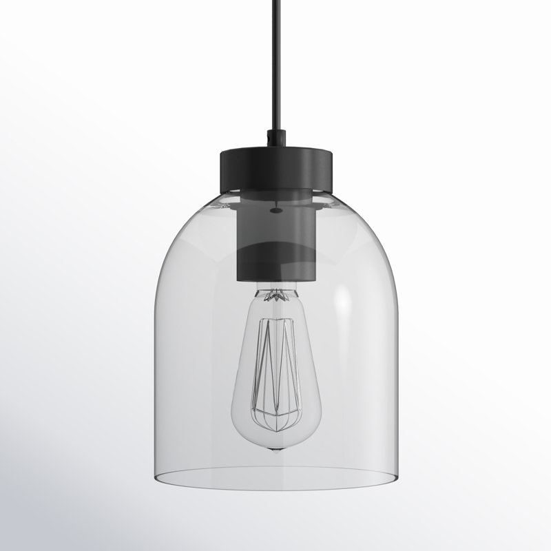 Luminaire suspendu cylindrique simple à 1 lumière Gemma, Noir