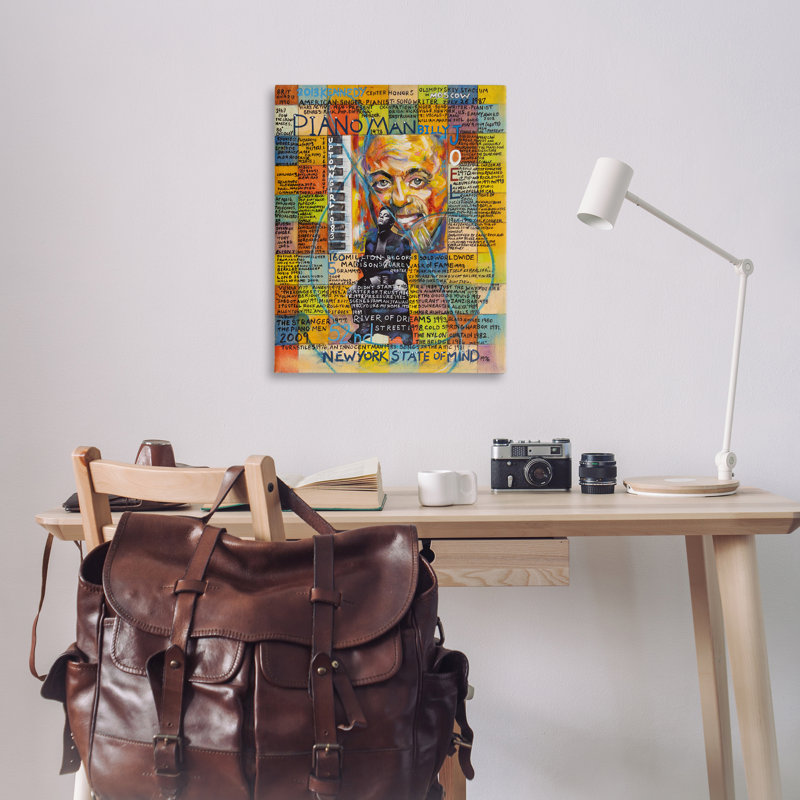 Art mural sur toile Billy Joel Collage par Sabin, H 40 po x l 30 po