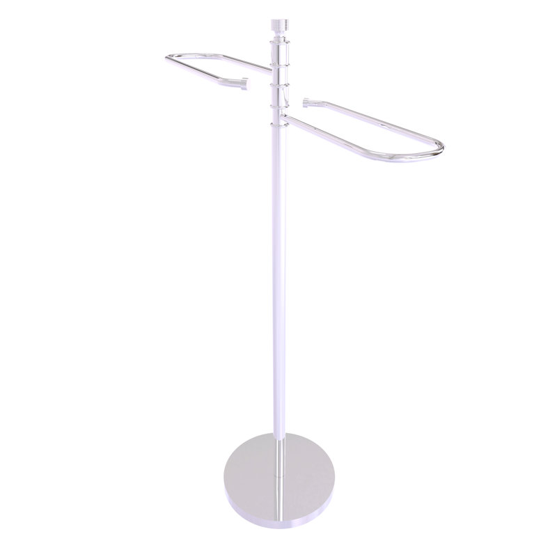 Porte-serviettes sur pied contemporain, Chrome poli