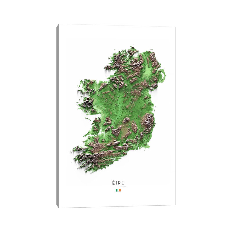 Irlande - reproduction d'art murale encadrée, Toile tendue, Ne s’applique pas, H 18 po x l 12 po