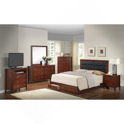 Elegant Cherry Full Storage Bed For Cozy Spaces