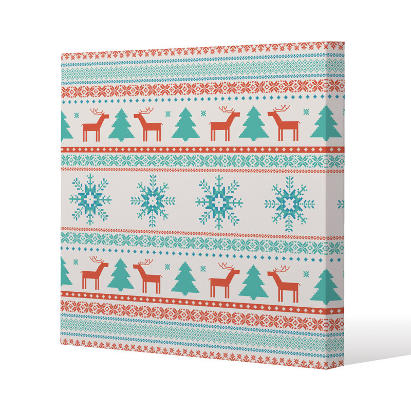 Christmas Traditional Knitted - Wrapped Canvas Print, 101cm H x 101cm W