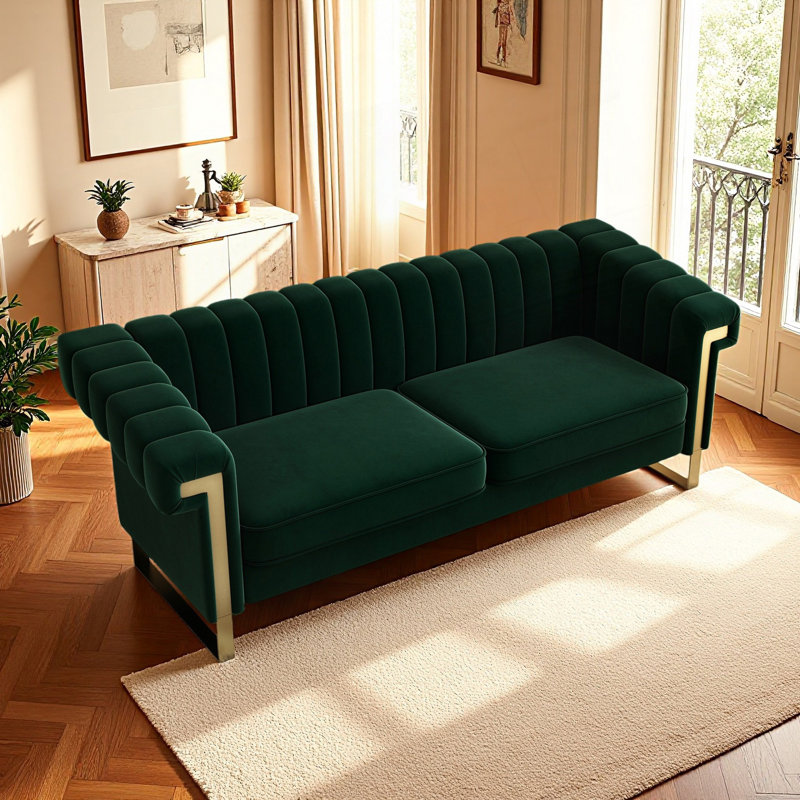 Canapé 3 places Sleek, Vert rétro