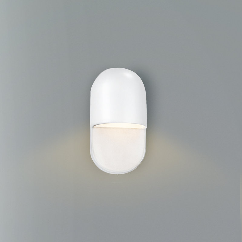 Plafonnier encastré d'extérieur câblé Bharath, Blanc brillant, H 10 po x l 5 po x P 4 po