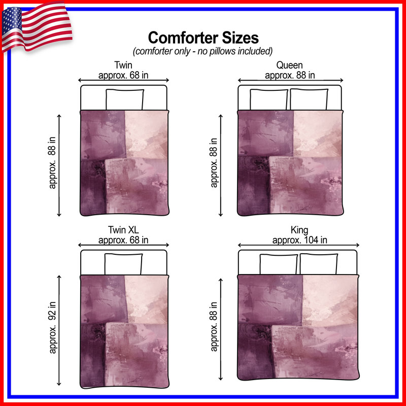 Abstract Purple Texture Comforter, King