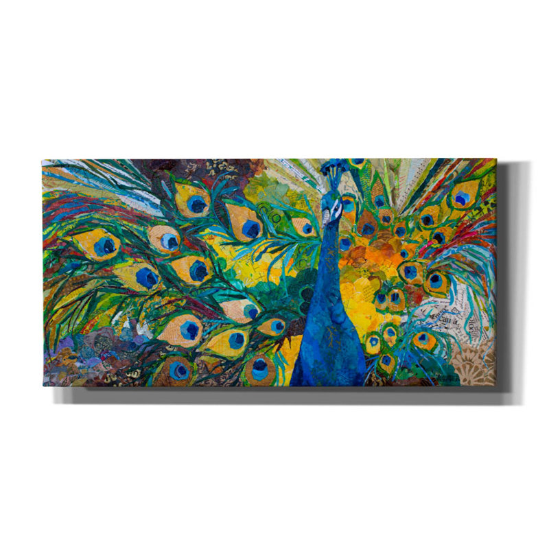 «Percy Peacock» par St. Hilaire Elizabeth, art mural sur toile, H 12 po x l 24 po x P 0,75 po