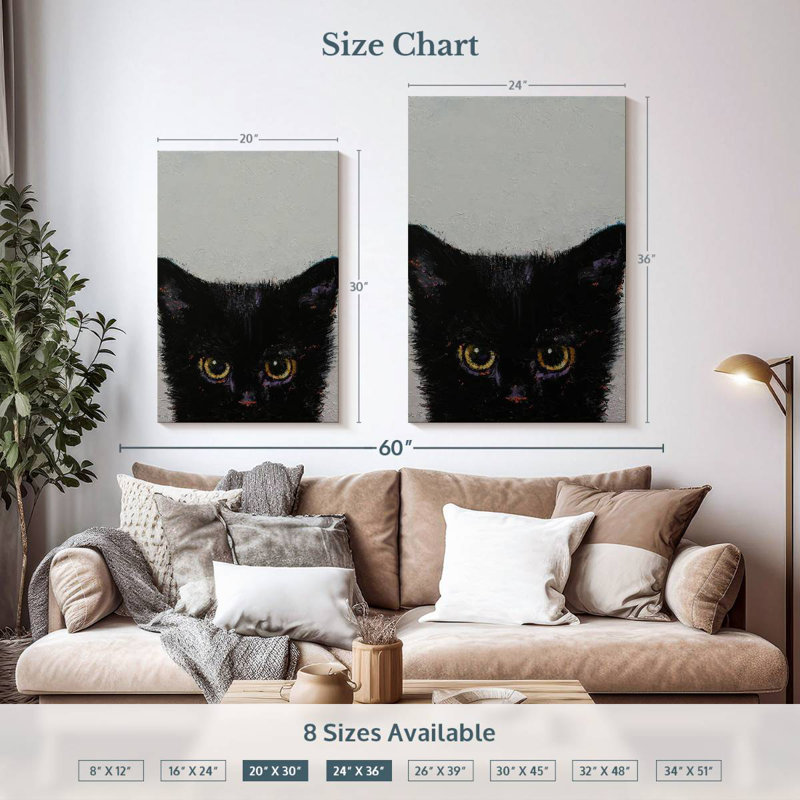Brampt Black Kitten, 36" H x 24" W