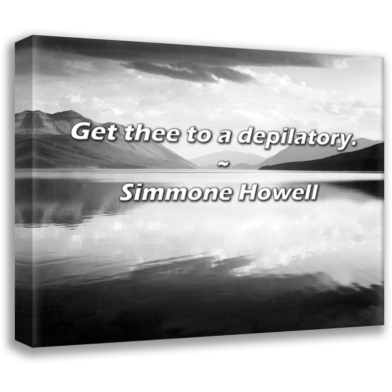 Artsy Quote "Get thee to a depilatory." By Simmone Howell Gallery Wrapped Canvas, 24" H x 17" W